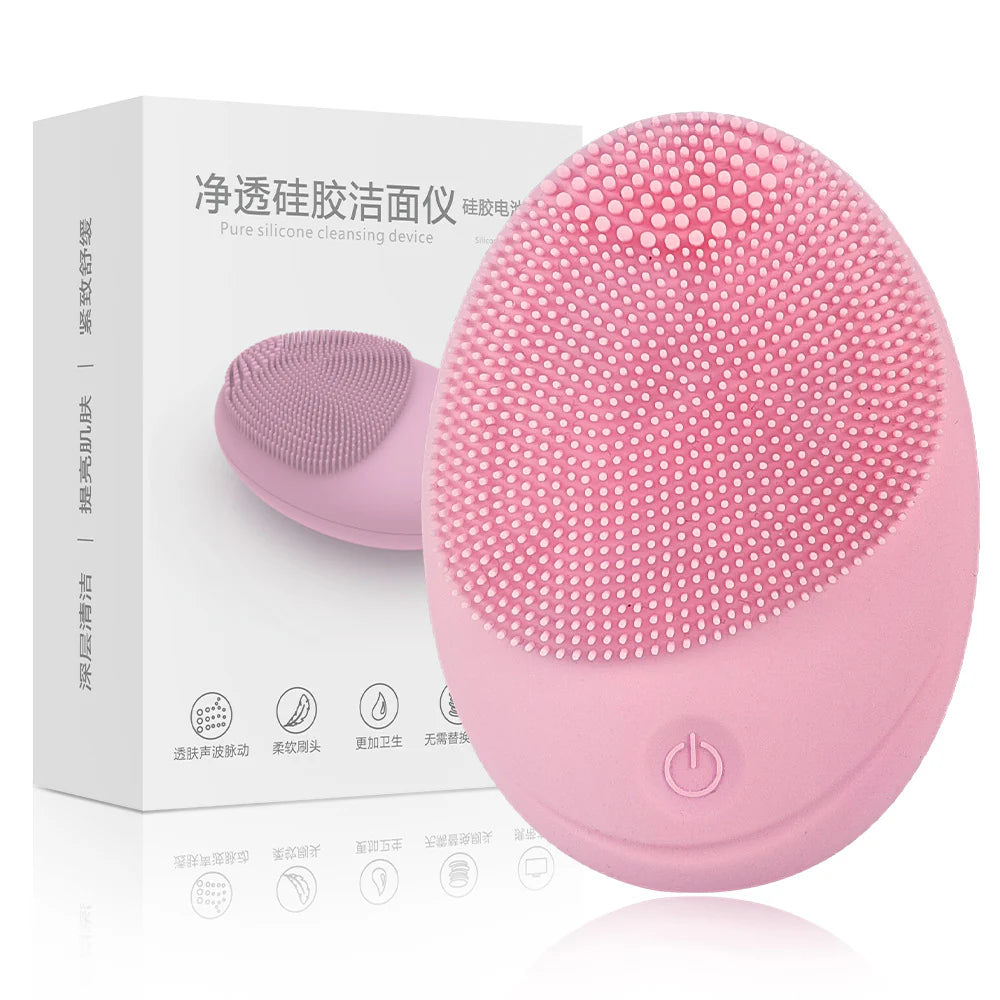 Household Electric Ultrasonic Facial Cleanser Wireless Waterproof Silicone Pore Cleaning Facial Brush Beauty Massage Introduction Instrument