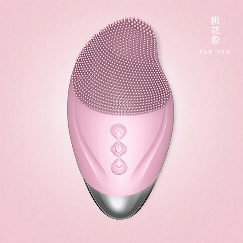 Household Electric Ultrasonic Facial Cleanser Wireless Waterproof Silicone Pore Cleaning Facial Brush Beauty Massage Introduction Instrument