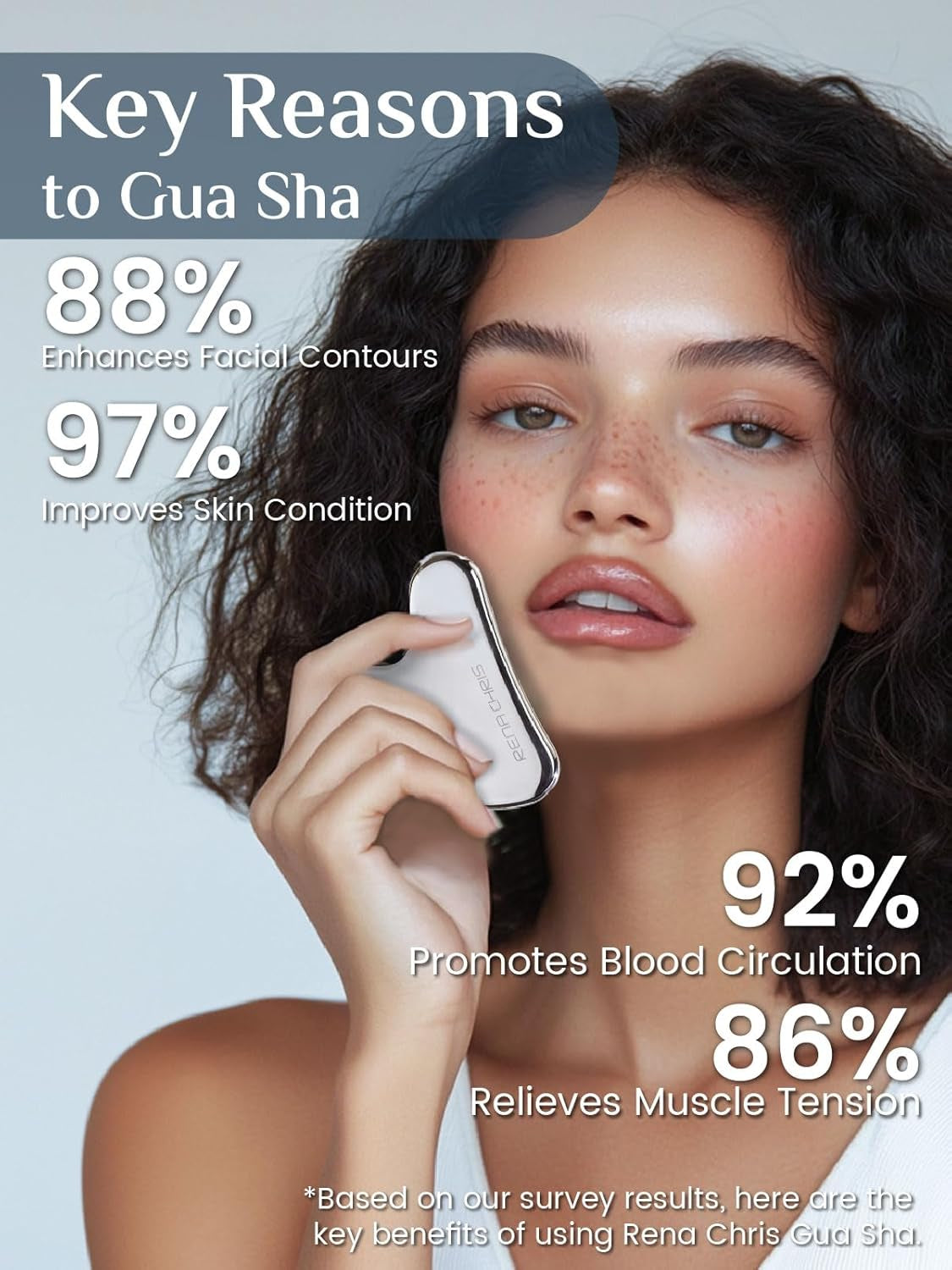 Gua Sha Facial Tools, Stainless Steel Guasha Tool for Acupuncture, Manual Massage Tool for Jawline Sculpting and Puffiness Reducing, Gua Sha Facial Massage Tool, Skin-Care Gift (Silver)