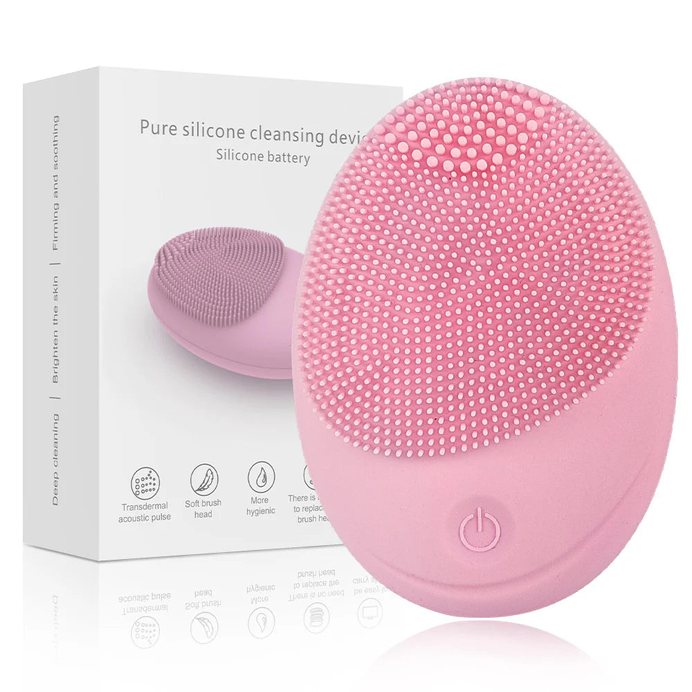 Household Electric Ultrasonic Facial Cleanser Wireless Waterproof Silicone Pore Cleaning Facial Brush Beauty Massage Introduction Instrument