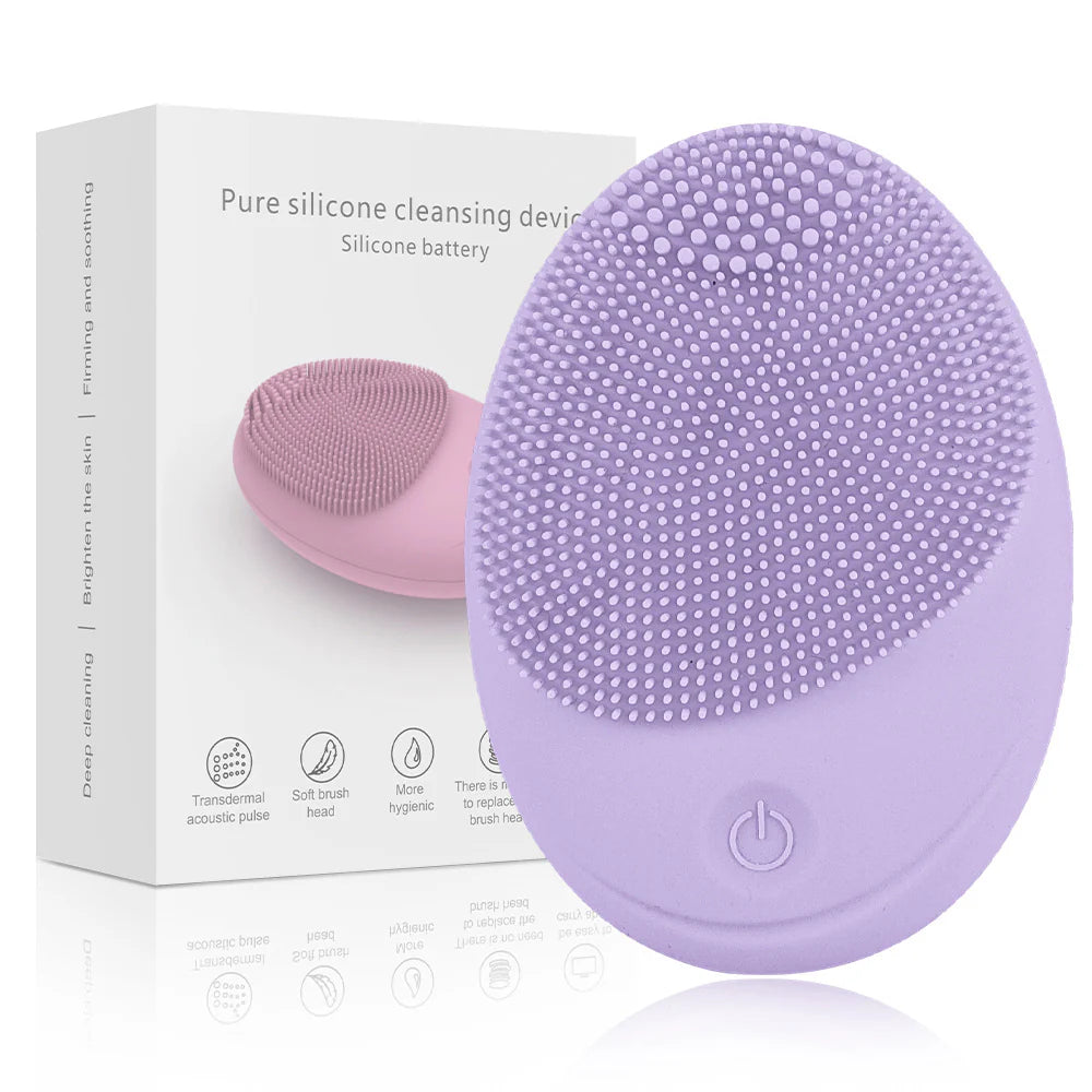 Household Electric Ultrasonic Facial Cleanser Wireless Waterproof Silicone Pore Cleaning Facial Brush Beauty Massage Introduction Instrument