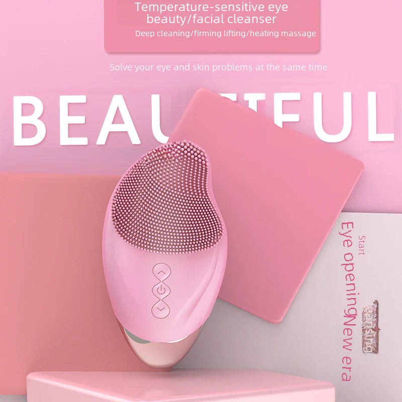 Household Electric Ultrasonic Facial Cleanser Wireless Waterproof Silicone Pore Cleaning Facial Brush Beauty Massage Introduction Instrument