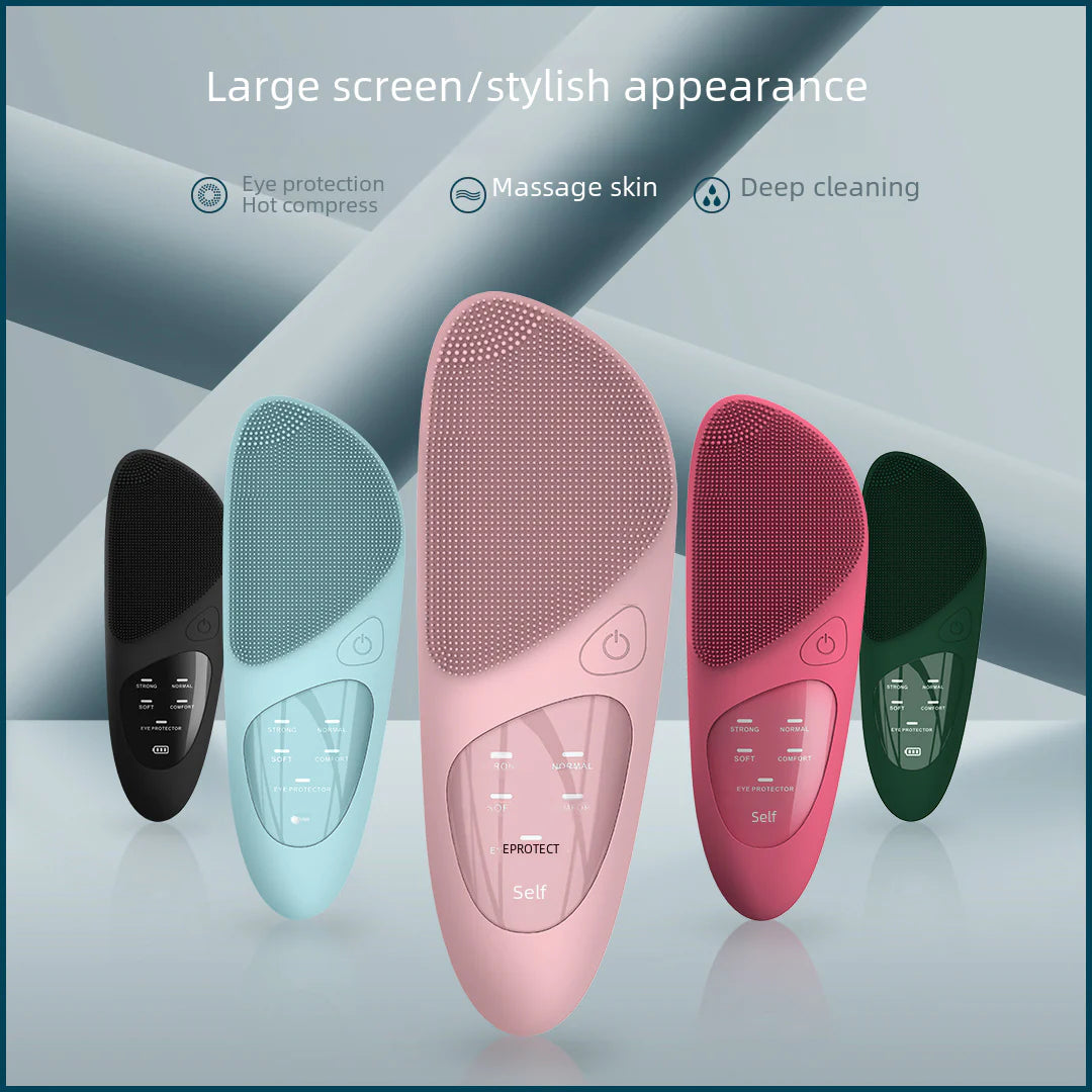 Household Electric Ultrasonic Facial Cleanser Wireless Waterproof Silicone Pore Cleaning Facial Brush Beauty Massage Introduction Instrument